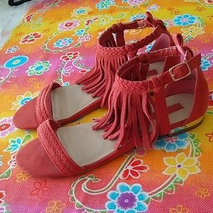 Forever 21 Fringed Suede Flat Sandals